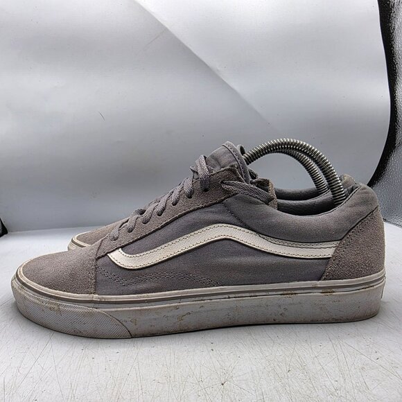 Vans Old Skool Mens Size 10 Gray White Sneaker Shoes Skate Casual Walking Outdoo - Picture 12 of 13